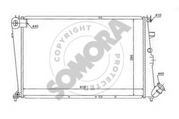 Радиатор, охлаждение двигателя SOMORA 052240