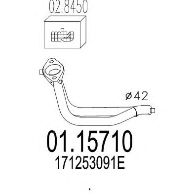 Труба выхлопного газа MTS 01.15710