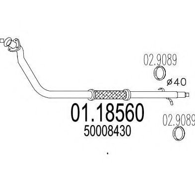 Труба выхлопного газа MTS 01.18560