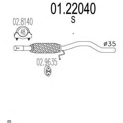 Труба выхлопного газа MTS 01.22040