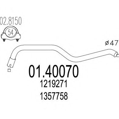Труба выхлопного газа DESCAM 370713