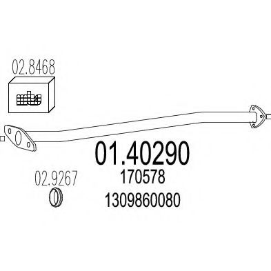 Труба выхлопного газа MTS 01.40290
