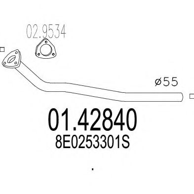 Труба выхлопного газа MTS 01.42840