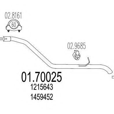 Труба выхлопного газа MTS 01.70025