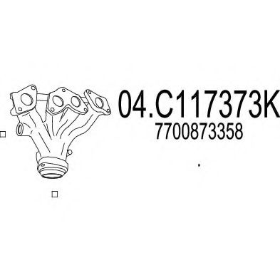 Труба выхлопного газа MTS 04.C117373K