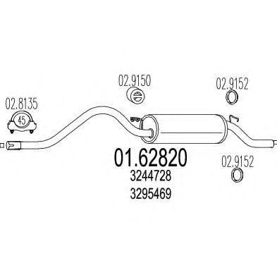 Глушитель выхлопных газов конечный MTS 01.62820