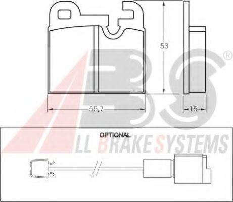 Комплект тормозных колодок, дисковый тормоз A.B.S. 36141