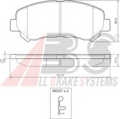 Комплект тормозных колодок, дисковый тормоз A.B.S. 37625 OE