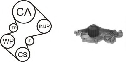 Водяной насос + комплект зубчатого ремня AIRTEX WPK-164001