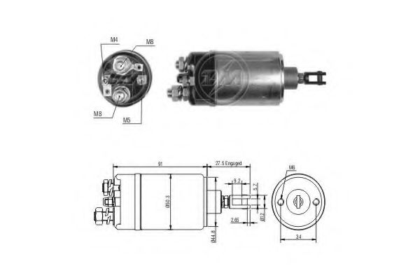Тяговое реле, стартер ERA 227418