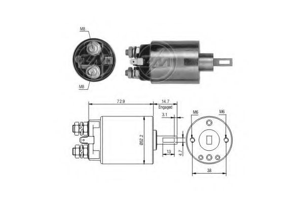 Тяговое реле, стартер ERA 227507