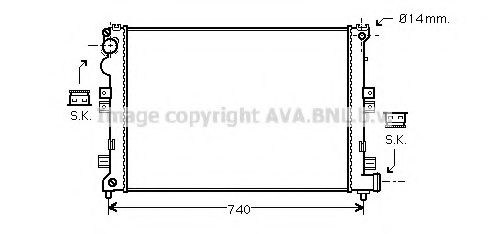 Радиатор, охлаждение двигателя AVA QUALITY COOLING CN2208