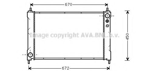 Радиатор, охлаждение двигателя AVA QUALITY COOLING HD2036