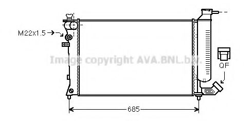 Радиатор, охлаждение двигателя AVA QUALITY COOLING PE2137