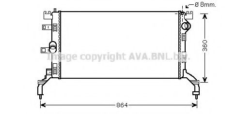 Радиатор, охлаждение двигателя AVA QUALITY COOLING RT2415