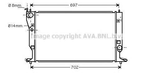 Радиатор, охлаждение двигателя AVA QUALITY COOLING TO2399