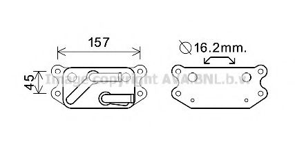 масляный радиатор, двигательное масло AVA QUALITY COOLING VO3159