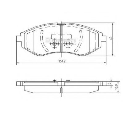 Комплект тормозных колодок, дисковый тормоз NIPPARTS J3600911