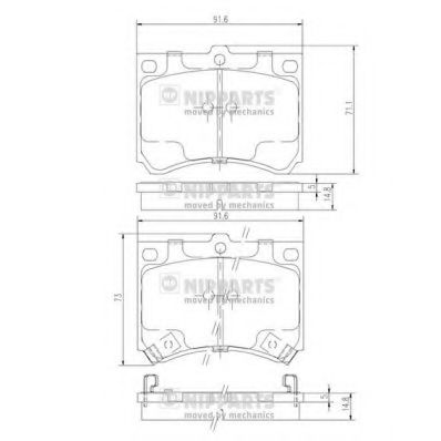 Комплект тормозных колодок, дисковый тормоз NIPPARTS J3603035