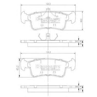 Комплект тормозных колодок, дисковый тормоз NIPPARTS J3608014