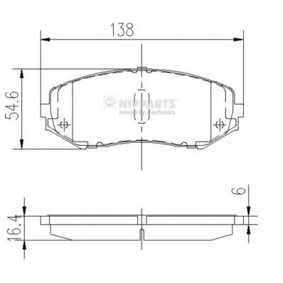 Комплект тормозных колодок, дисковый тормоз NIPPARTS J3608029