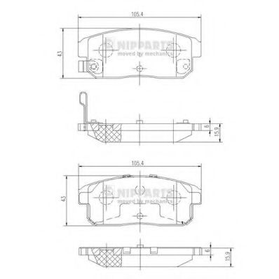 Комплект тормозных колодок, дисковый тормоз NIPPARTS J3613018