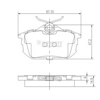 Комплект тормозных колодок, дисковый тормоз NIPPARTS J3615012