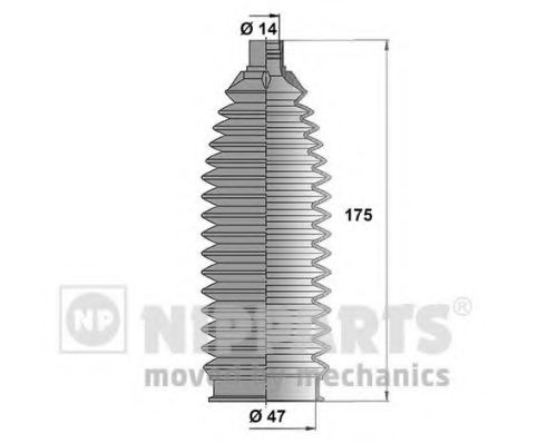 Комплект пылника, рулевое управление NIPPARTS N2845006