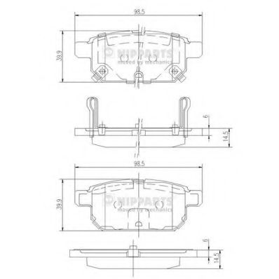 Комплект тормозных колодок, дисковый тормоз NIPPARTS N3618002