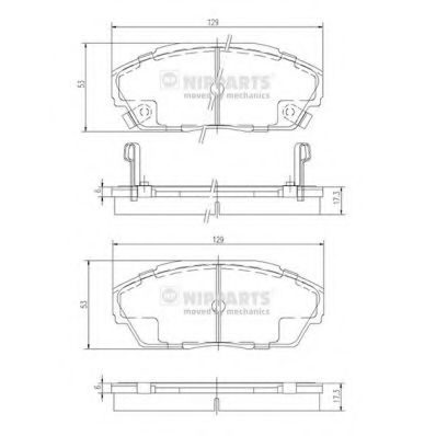 Комплект тормозных колодок, дисковый тормоз NIPPARTS J3604026