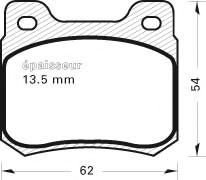 Комплект тормозных колодок, дисковый тормоз MGA 181