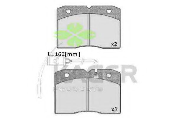 Комплект тормозных колодок, дисковый тормоз KAGER 350159