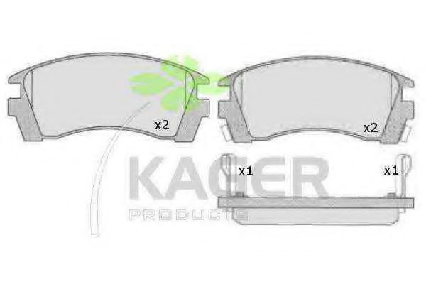 Комплект тормозных колодок, дисковый тормоз KAGER 35-0286