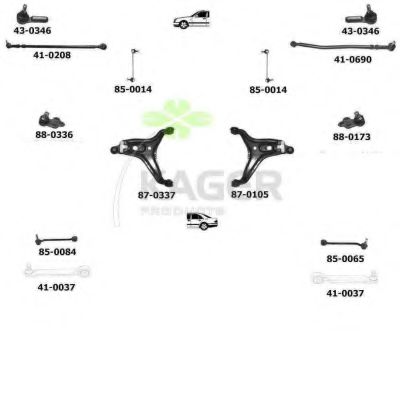 Подвеска колеса KAGER 800229