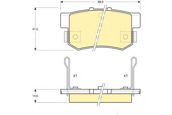 Комплект тормозных колодок, дисковый тормоз GIRLING 6107749