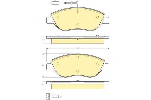 Комплект тормозных колодок, дисковый тормоз GIRLING 6114844