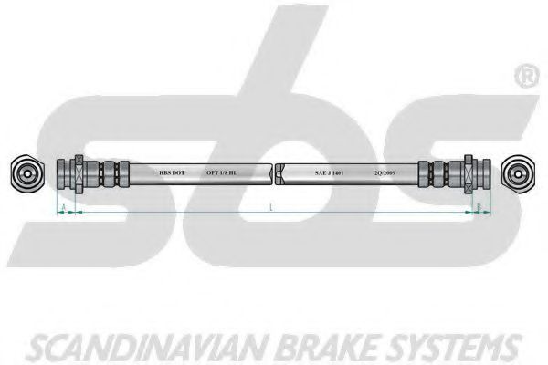 Тормозной шланг EURODEAL AUTOPARTS 22007