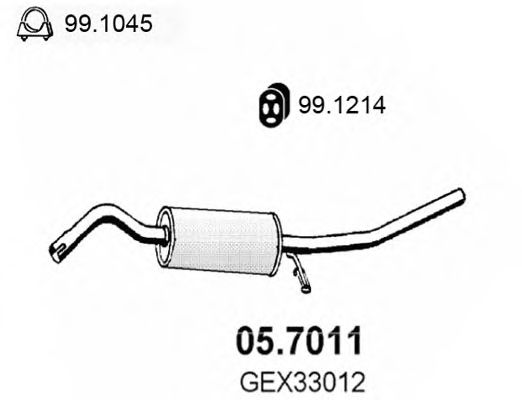 Глушитель выхлопных газов конечный ASSO 057011