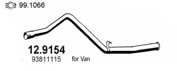 Труба выхлопного газа ASSO 12.9154