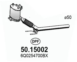 Сажевый / частичный фильтр, система выхлопа ОГ ASSO 50.15002