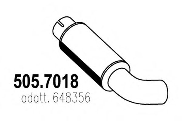 Средний / конечный глушитель ОГ ASSO 505.7018