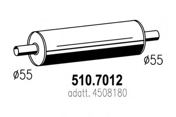 Средний / конечный глушитель ОГ ASSO 510.7012