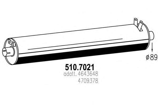 Средний / конечный глушитель ОГ ASSO 510.7021