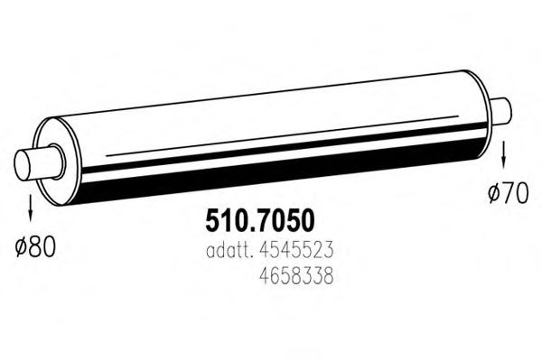 Средний / конечный глушитель ОГ ASSO 510.7050