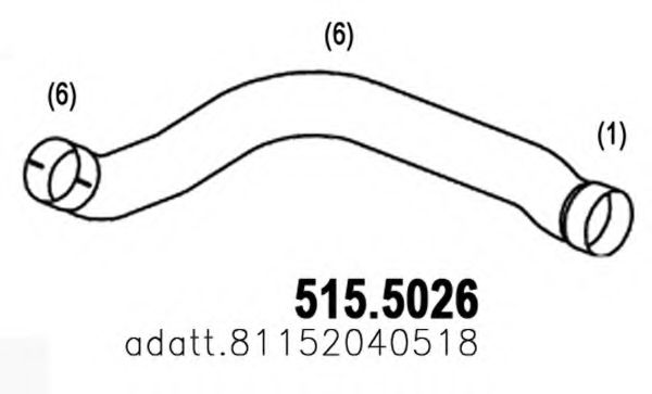 Труба выхлопного газа ASSO 515.5026