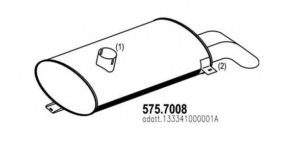 Средний / конечный глушитель ОГ ASSO 575.7008