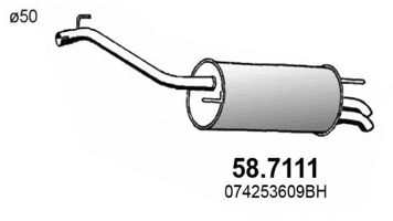 Глушитель выхлопных газов конечный ASSO 58.7111