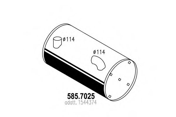 Средний / конечный глушитель ОГ ASSO 585.7025