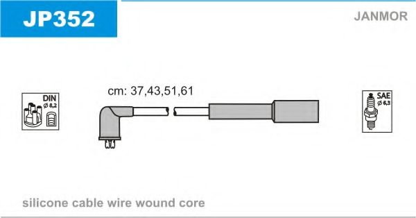 Комплект проводов зажигания JANMOR JP352