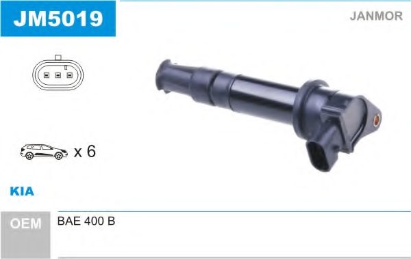 Катушка зажигания JANMOR JM5019